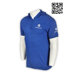 T572訂造連帽男T恤 設計電腦資訊行業  有帽 IT 行業 制服 T恤供應商     海藍色 T572訂造連帽男T恤 設計電腦資訊行業  有帽 IT 行業 制服 T恤供應商     海藍色